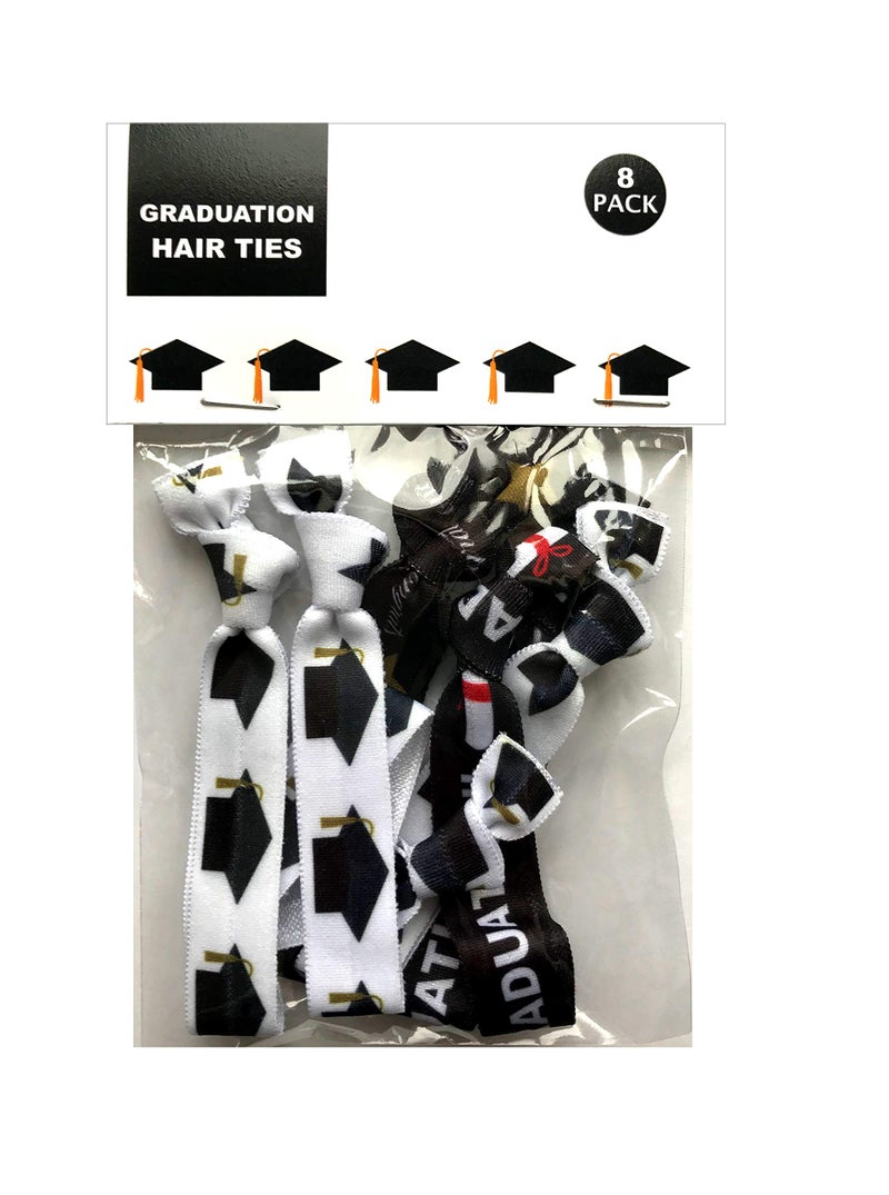 Sportigift 8 Piece Graduation Gift Hair Elastic Set - Cap, Decorations, Party Favors, Hair Ties, Gift for Girls, Accessories for Graduates, BA, Nursing - Image 3